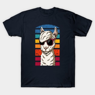 Retro Chill Llama with Sunglasses T-Shirt